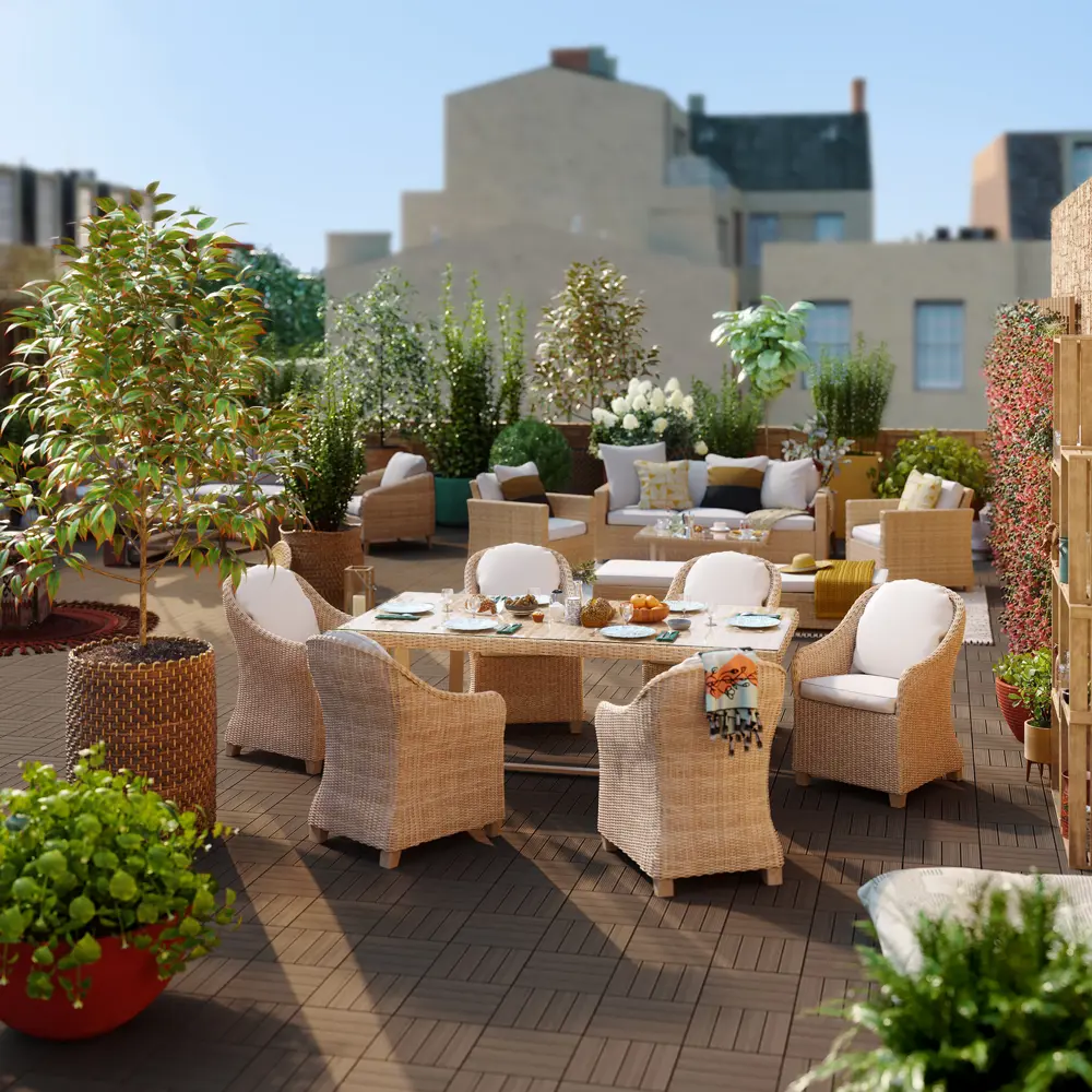 Кресло садовое NATERIAL Medena с подушками - алюминий и искусственный ротанг 87082102 STLM-0073136 - Вид №10