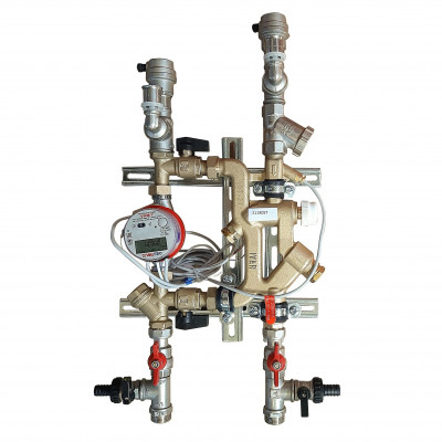 VT.IVCM.06.RI Квартирная станция отопительного контура (вертикальное исполнение) Valtec т/сч, имп - 0,6 куб.м/час, правая 