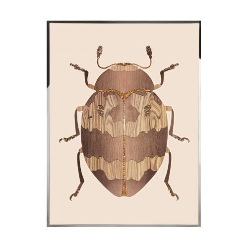 Beetle D Произведение искусства из ископаемого дерева Visionnaire 