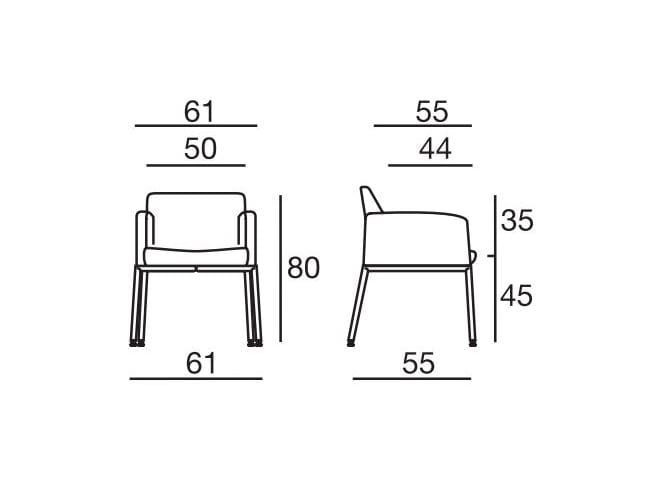Тканевое кресло с подлокотниками Sesta Ada 3 ARCH-00015684