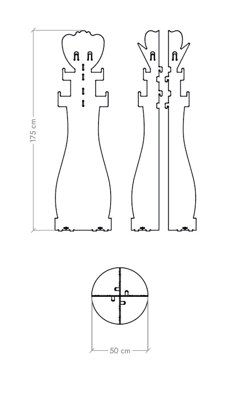 Напольная вешалка из оргстекла SoldiDesign ROYAL TWIN ARCH-00088087 - Вид №6