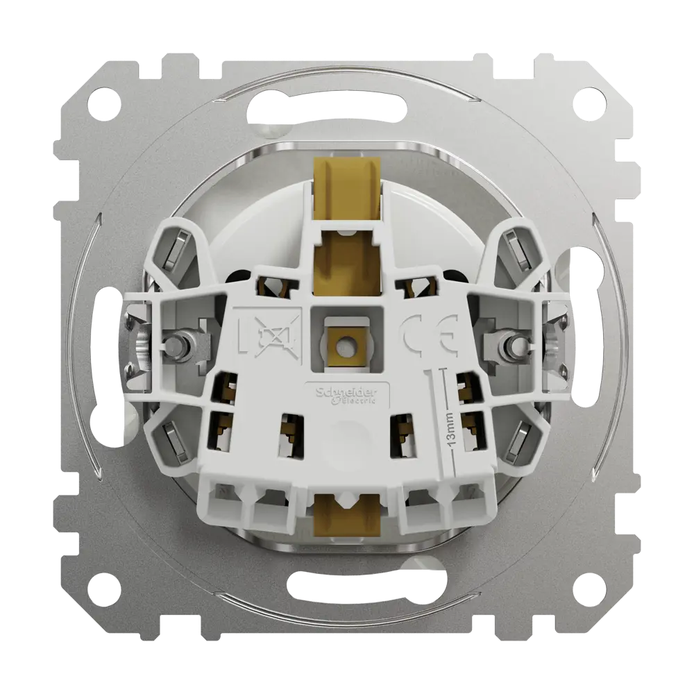 Розетка встраиваемая Systeme Electric Sedna Design с заземлением со шторками цвет белый 84826956 STLM-2023921 - Вид №2