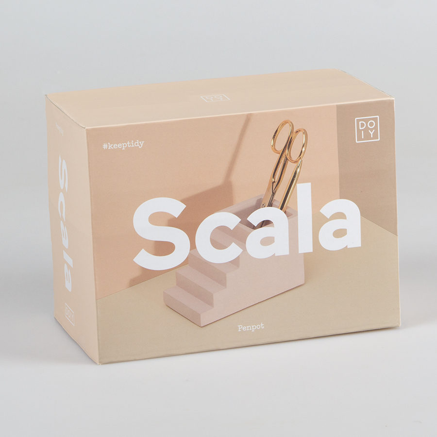 Подставка под канцтовары бетонная Scala розовая Doiy DYSCALAPP - Вид №2