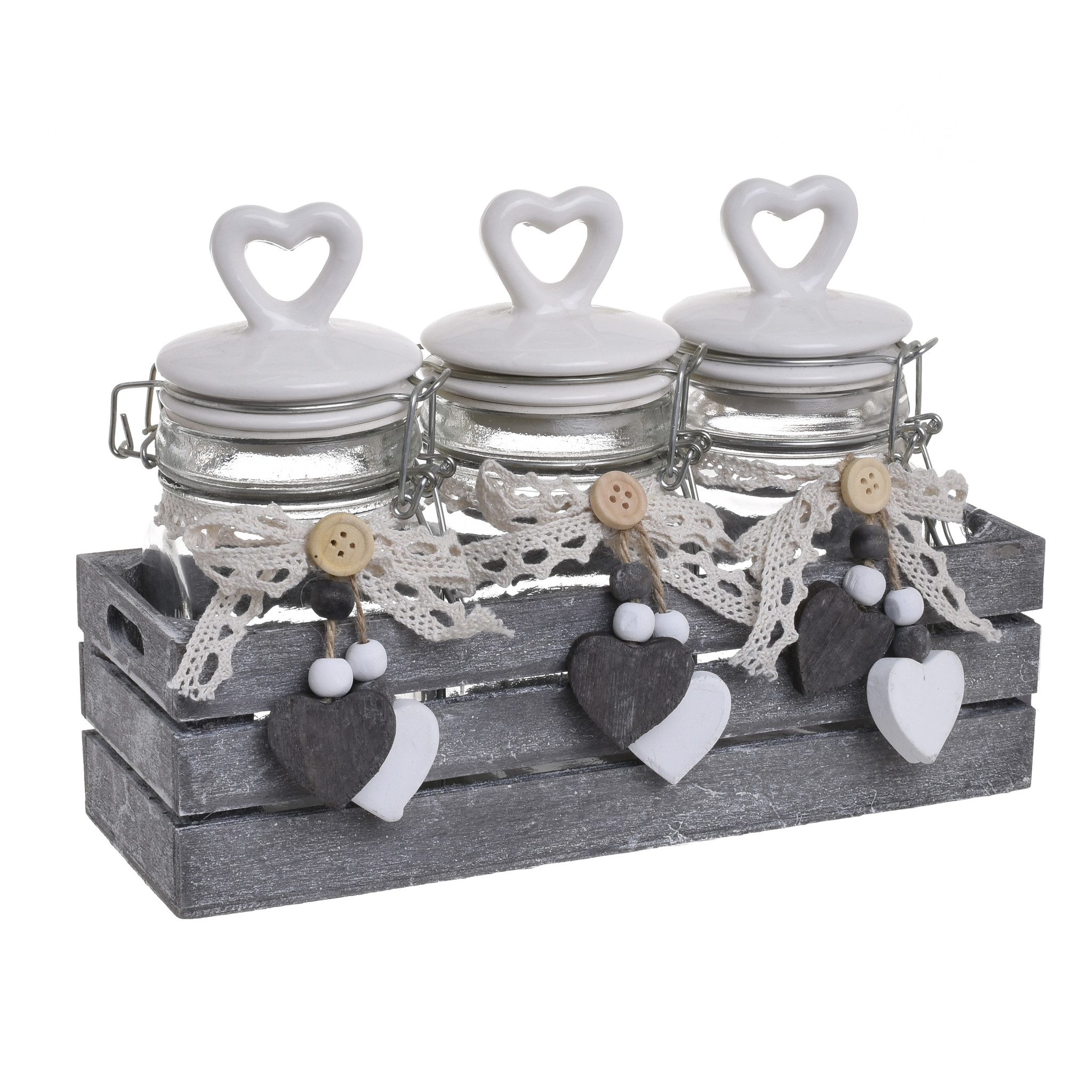 3860369.0046 банка с крышкой, набор 3шт на подставке TO4ROOMS  - Вид №1