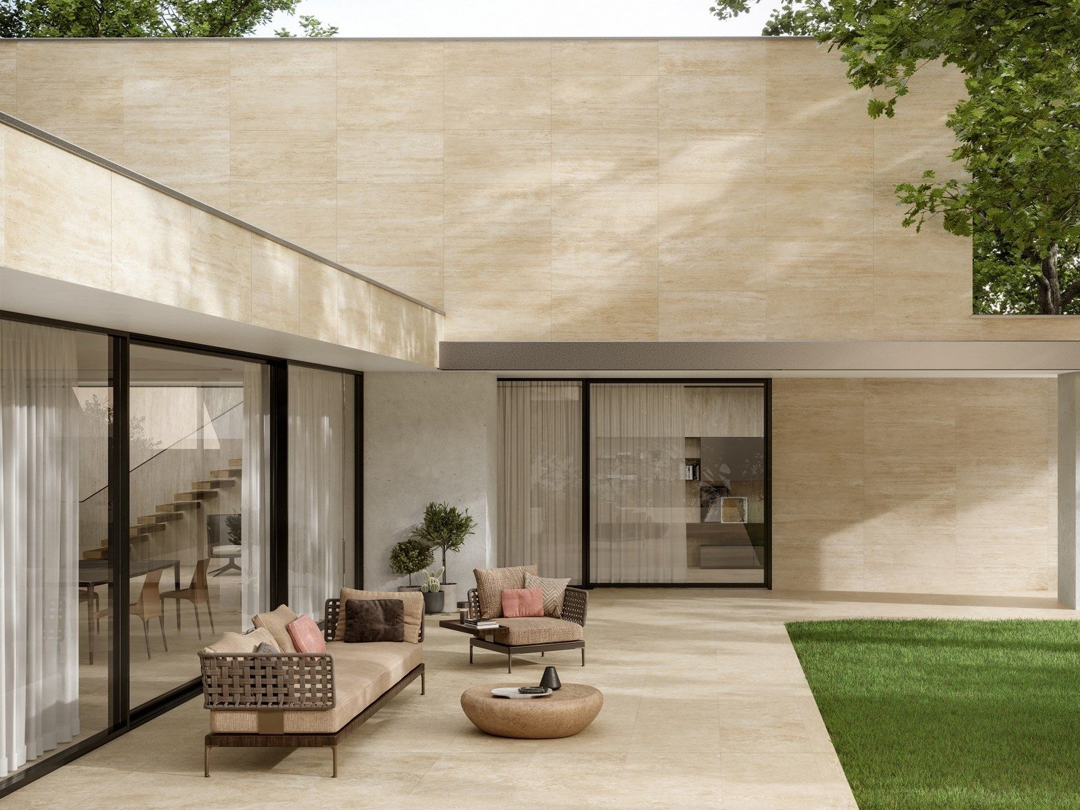 Напольная плитка из керамогранита с мраморным эффектом Atlas Concorde Marvel Travertine ARCH-00143855 - Вид №1