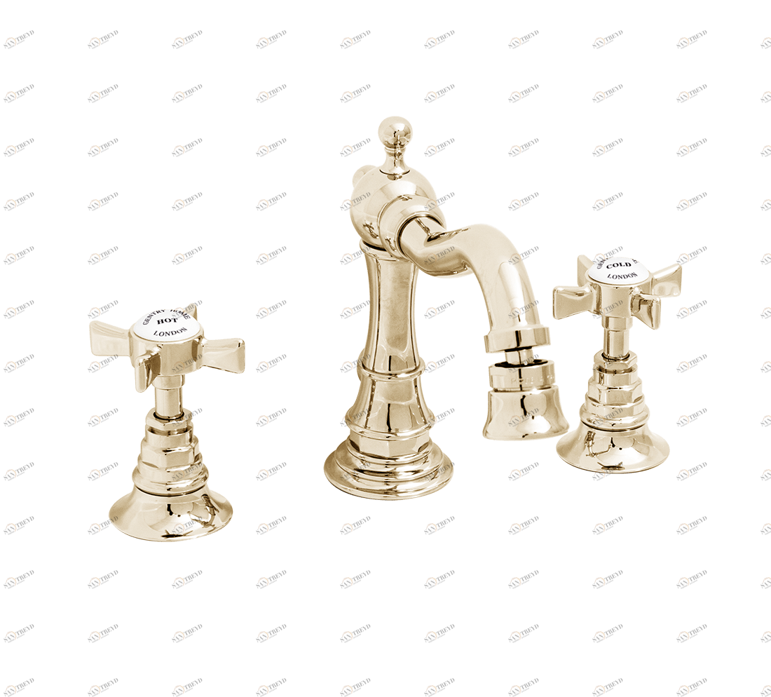 Gentry Home Смеситель для раковины Style на три отверстия с всплывающей пастой Ascot Incalux GH101817 