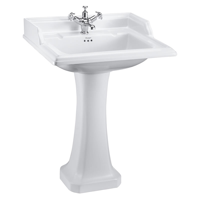 Burlington Classic Классическая раковина 65 см и классическая подставка Медичи с 3-мя отверстиями под смеситель B15 3TH M  - Вид №1