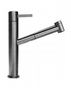 A754F  Смеситель для раковины на 1 отверстиевылет 21,3 см ручка поворотный излив 2 типа струи выдвижной душ ограничитель потока воды до 8 л/мин при 3 бар подводка без донного клапана Fantini Rubinetti ДЛЯ КУХНИ