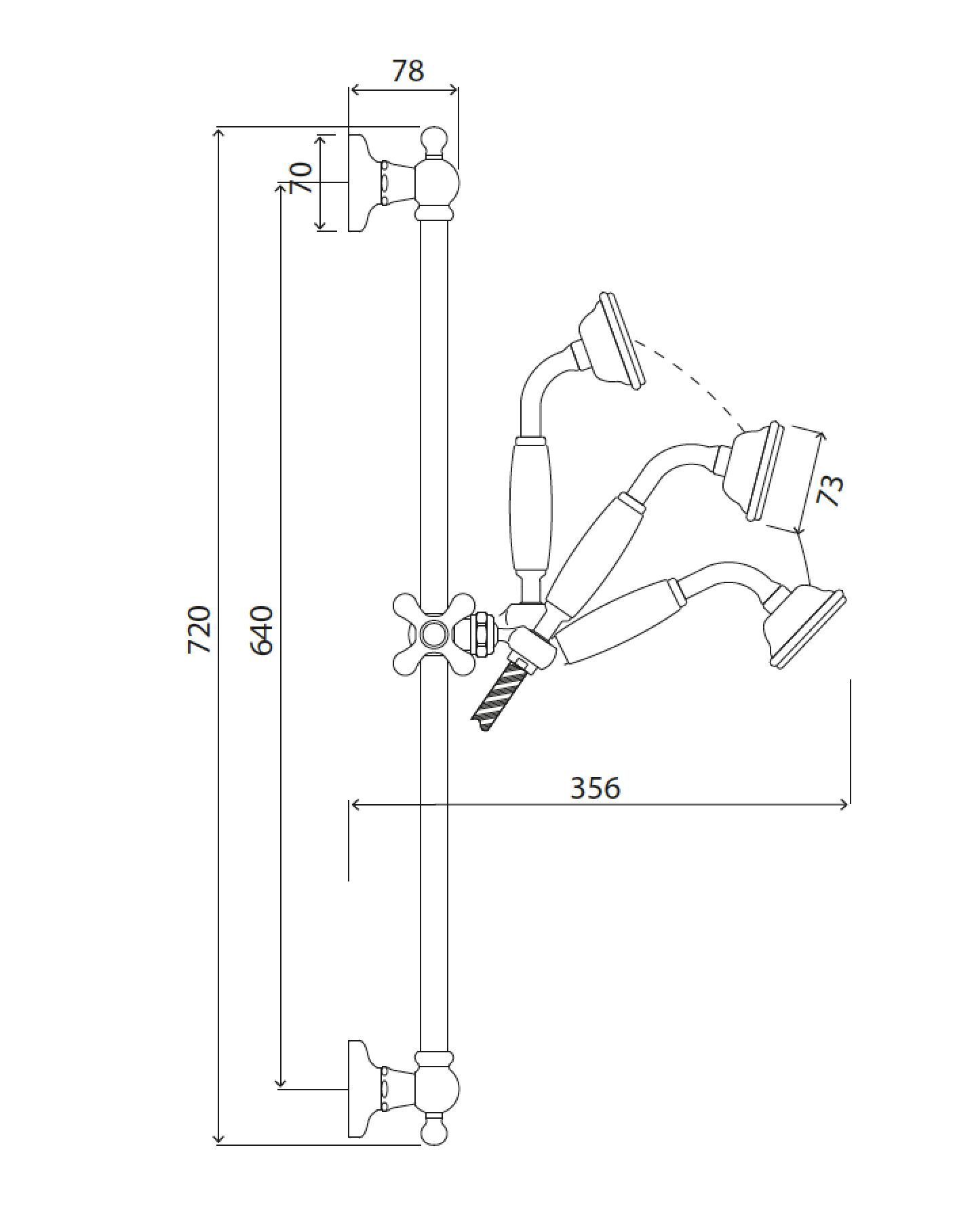 Подъемный стержень с ручным душем Park Avenue Dark White ARCH-00082776 - Вид №2