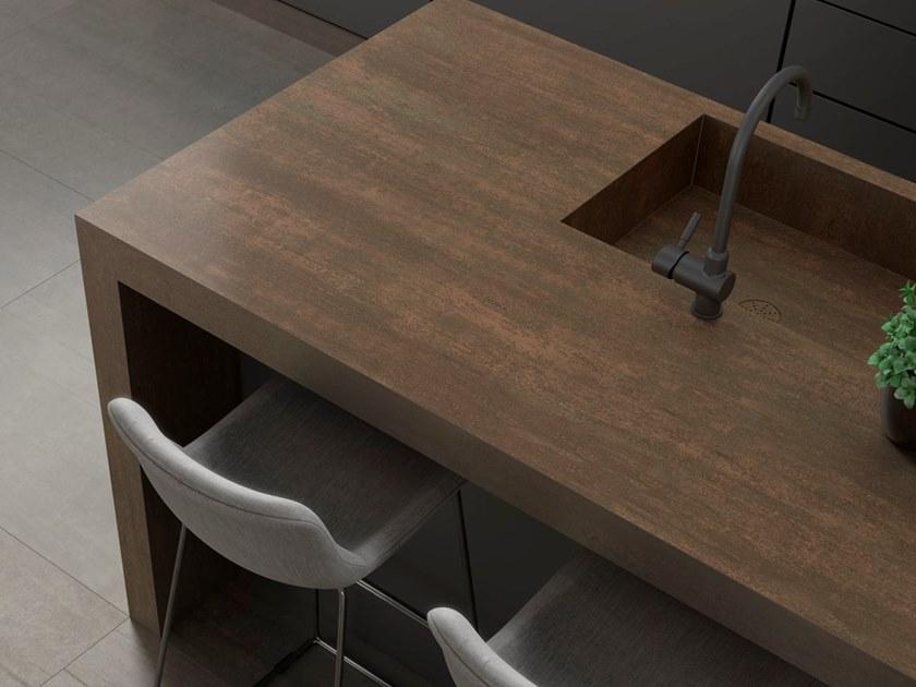 Inalco Кухонная столешница из керамогранита с эффектом металла Mdi | itop® sun-id-1375919 - Вид №1