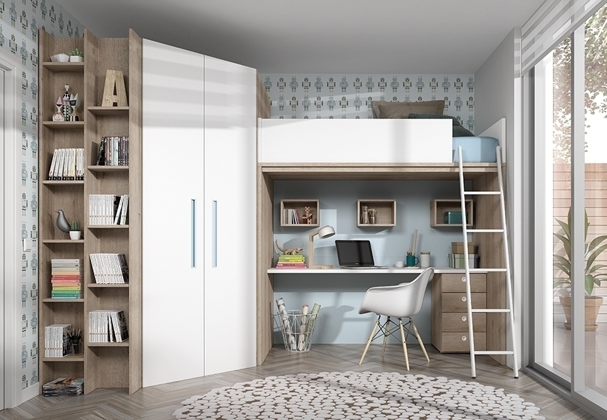 103167 Детская комната с двухъярусной кроватью Ambiente 40 Arasanz Oslo Santreyd