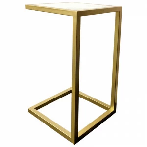 Прикроватный столик золотой с белой мраморной столешницей FOR MISS  264004 Золото;белый