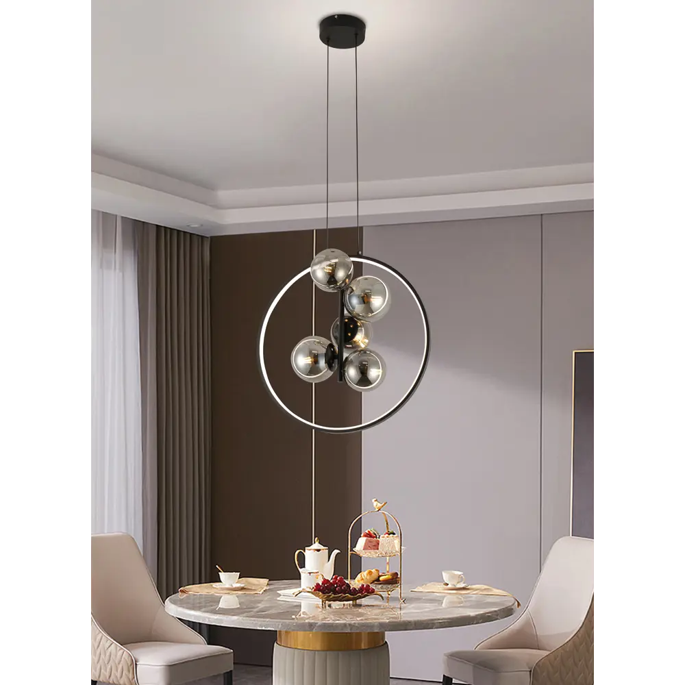 Люстра SCHAFFNER Letto с LED-кольцом и регулировкой высоты 89353897 STLM-0933396 - Вид №16