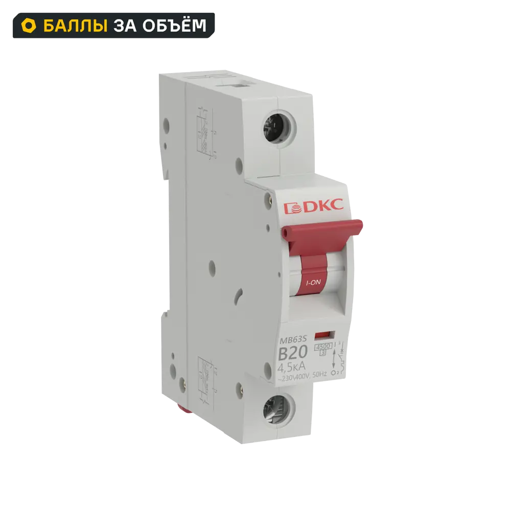 Автоматический выключатель DKC Yon 1P B20 А 4.5 кА 89439415 STLM-2105282 