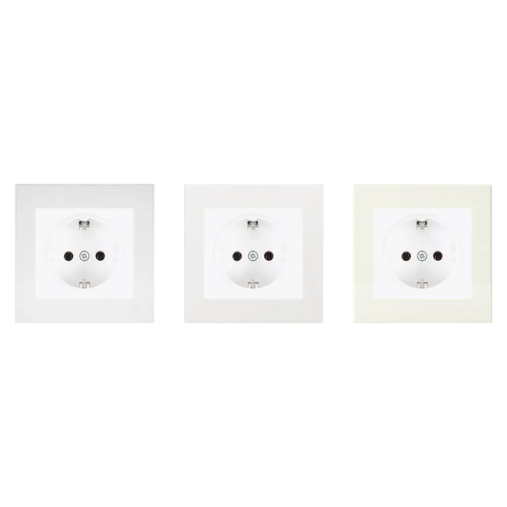 Розетка встраиваемая Lezard Rain с заземлением, цвет белый STLM-2178657 - Вид №1