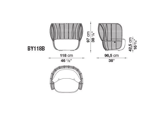 Садовое кресло с высокой спинкой B&B Italia Outdoor Bay ARCH-00129494 - Вид №2