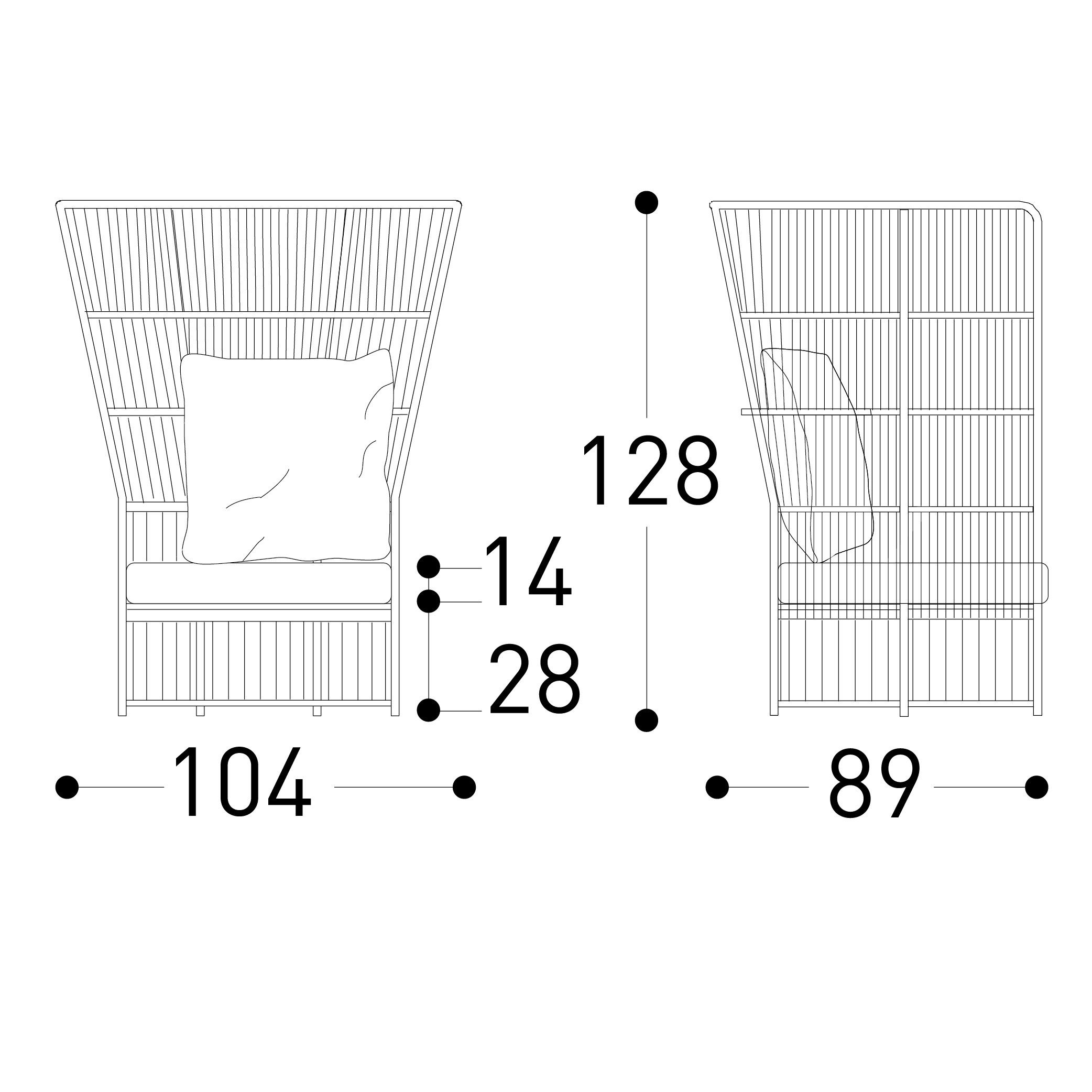 Плетеное кресло с высокой спинкой из синтетического волокна Varaschin Tibidabo ARCH-00077981 - Вид №6