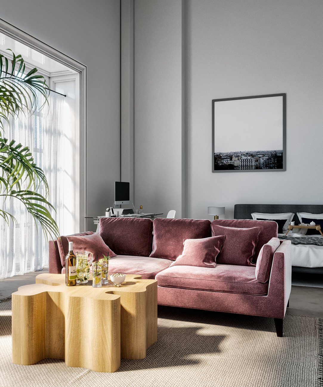 Журнальный столик деревянный фигурный дуб "Пень" от Odingeniy ODINGENIY  178455 Бежевый  - Вид №1