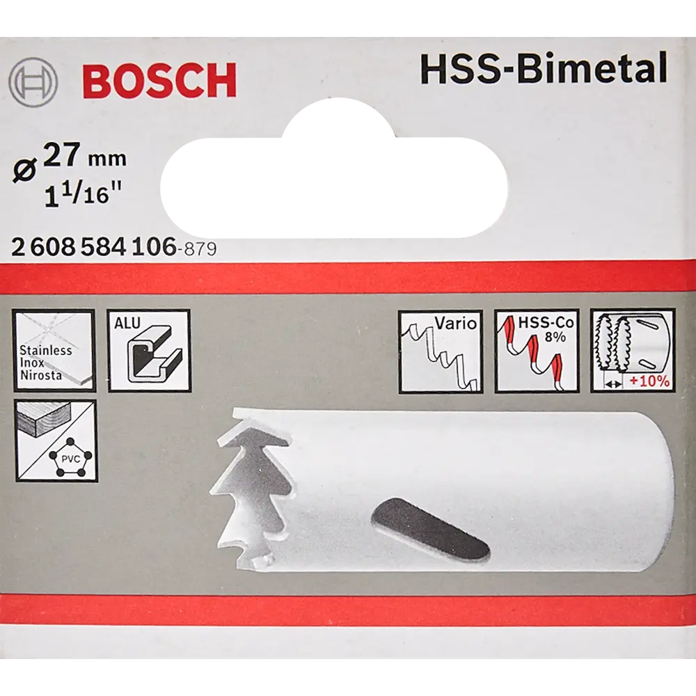 Коронка по стали биметаллическая Bosch 2608584106 27 мм BOSCH PROFESSIONAL STLM-2146653 - Вид №2