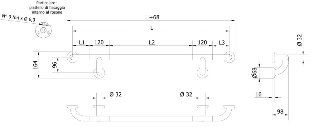 Поручни и поручни с коленчатыми настенными креплениями Thermomat окрашенная ARCH-00098164 - Вид №2