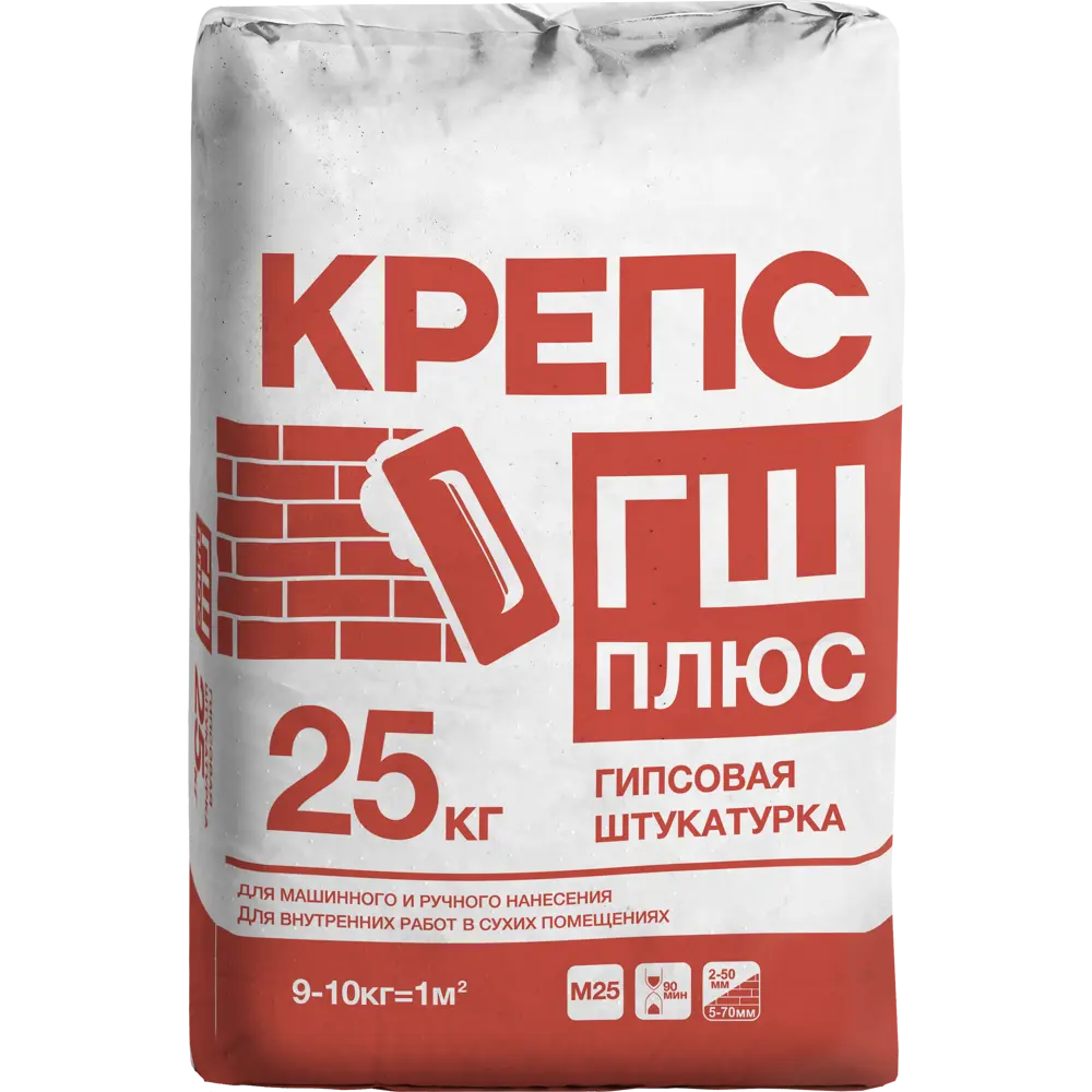 Штукатурка гипсовая Крепс ГШ плюс 25 кг 82020631 STLM-2122639