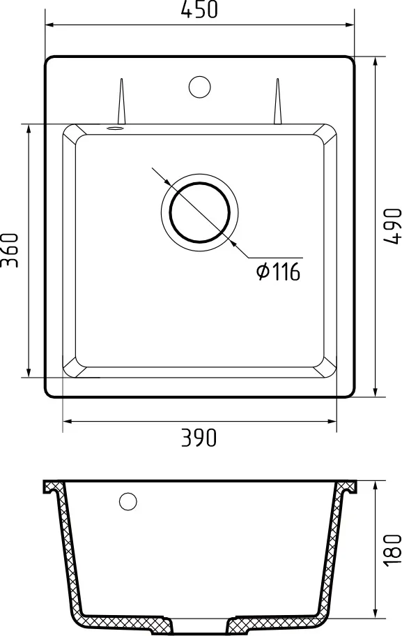Кухонная мойка Кварц URBAN S359 GranFest 245-S359 - Вид №1