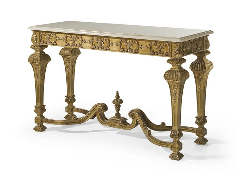 Деревянная консоль с мраморной столешницей OAK Галерея ARCH-00036518