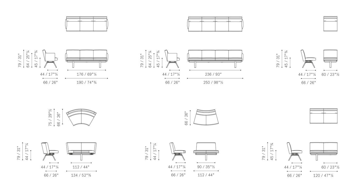 Изогнутый диван Poltrona Frau офис-системы управления ARCH-00044716 - Вид №3
