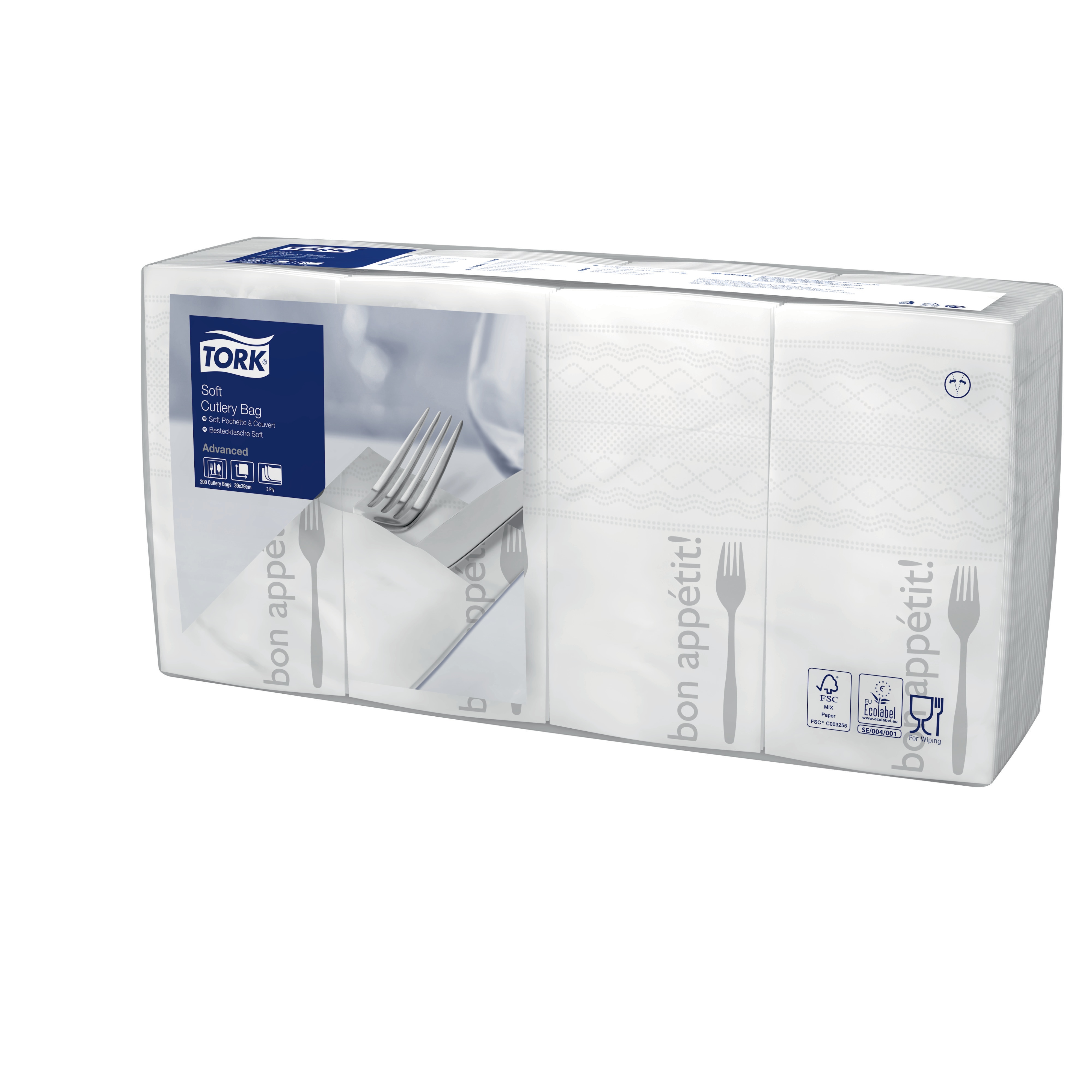 1366238 Мягкий карманный платок для столовых приборов приятного аппетита Tork  - Вид №1