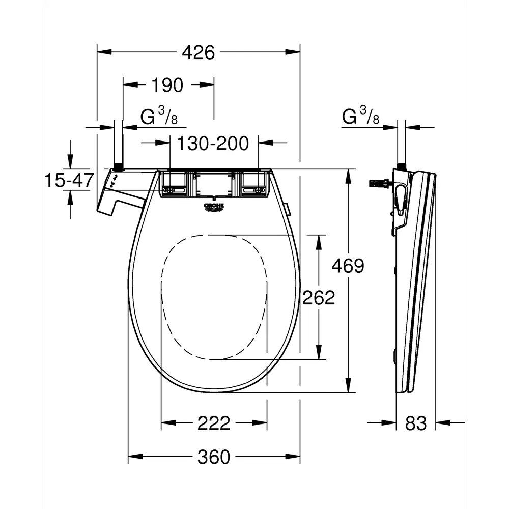 Сиденье для унитаза Grohe Bau Ceramic дюропласт цвет альпин-белый 82595481 STLM-2133505 - Вид №15