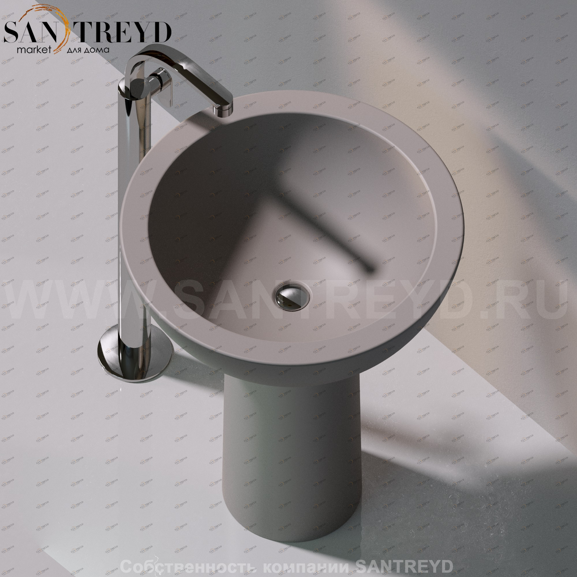 FN70L1019 Напольная раковина стоящая круглая Ceramica Flaminia Fonte