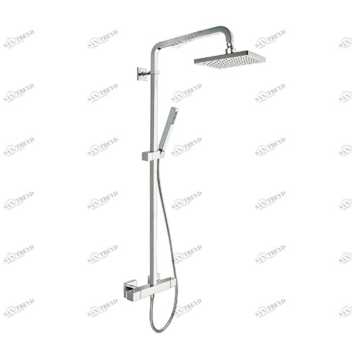 CRIQD478 Внешний термостатический смеситель для душа "Cold Touch" с поворотной стойкой, регулируемым верхним душем с защитой от накипи, ручным душем с защитой от накипи со скользящей штангой и гибким шлангом LONG LIFE Cristina Rubinetterie 