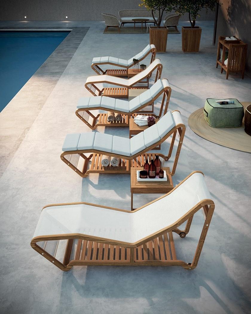 Atmosphera Садовая кушетка из тика и текстиля Infinity In.lt. - Вид №3