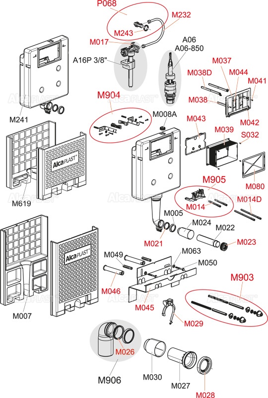 Монтажная рама для смесителя, установка в гипсокартонную конструкцию ALCAPLAST A117B - Вид №2