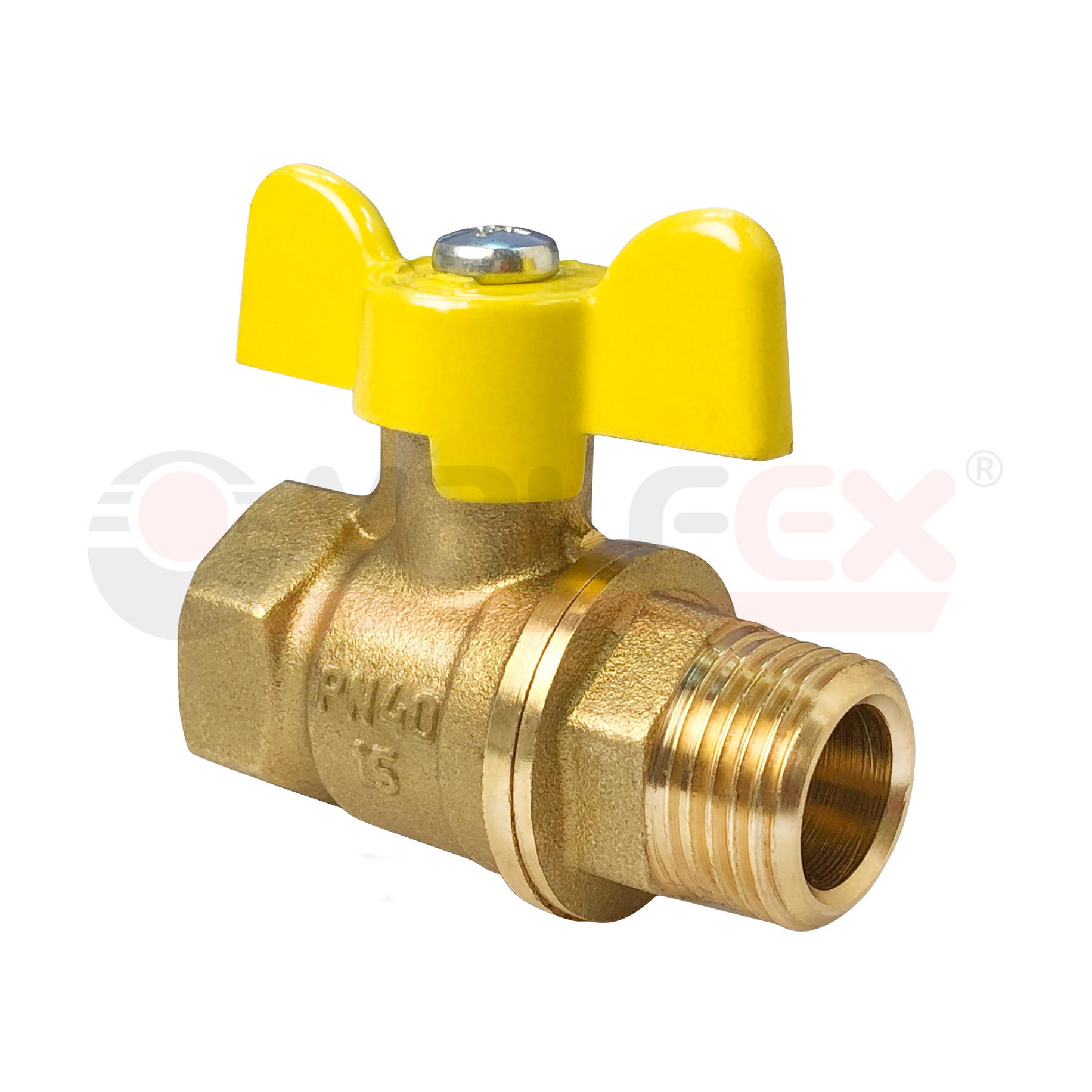 VF.278.LB3.100 Valfex Кран шаровой для газа, ручка-бабочка (внутр.-наруж.)  1" 