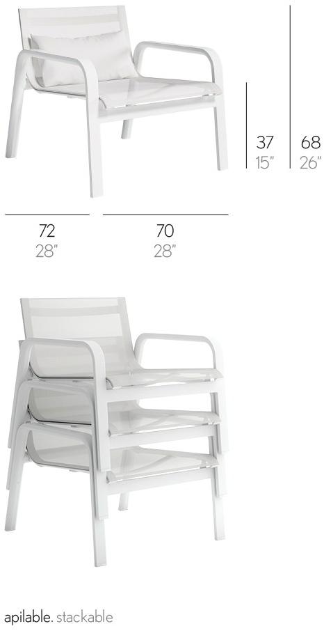 GANDIABLASCO Штабелируемое кресло batyline® с подлокотниками Stack sun-id-1431496 - Вид №9