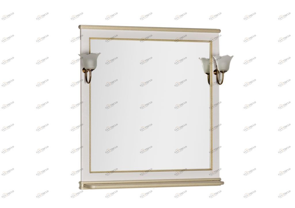 Зеркало Aquanet Валенса 90 белый краколет/золото 00182651