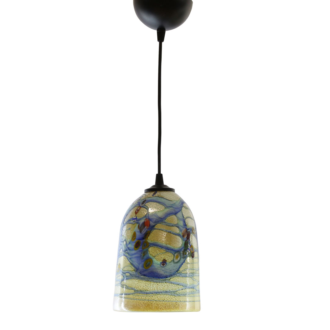 4056 ORIGINALMURANOGLASS Потолочный светильник Фантазия голубой - муранское стекло OMG 12 см  - Вид №1