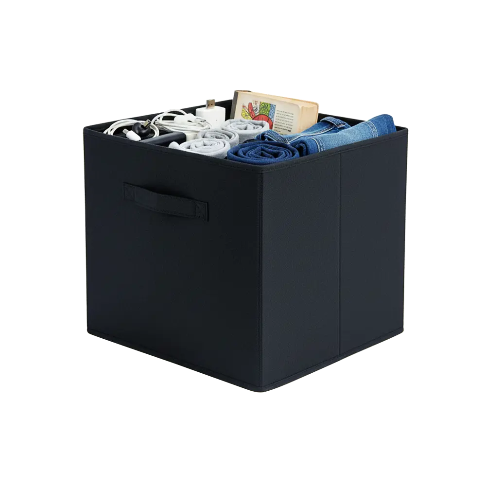 Короб-органайзер KONSENSA 31x31x31 см полиэстер цвет чёрный 89387980 STLM-2151668 Kub - Вид №11