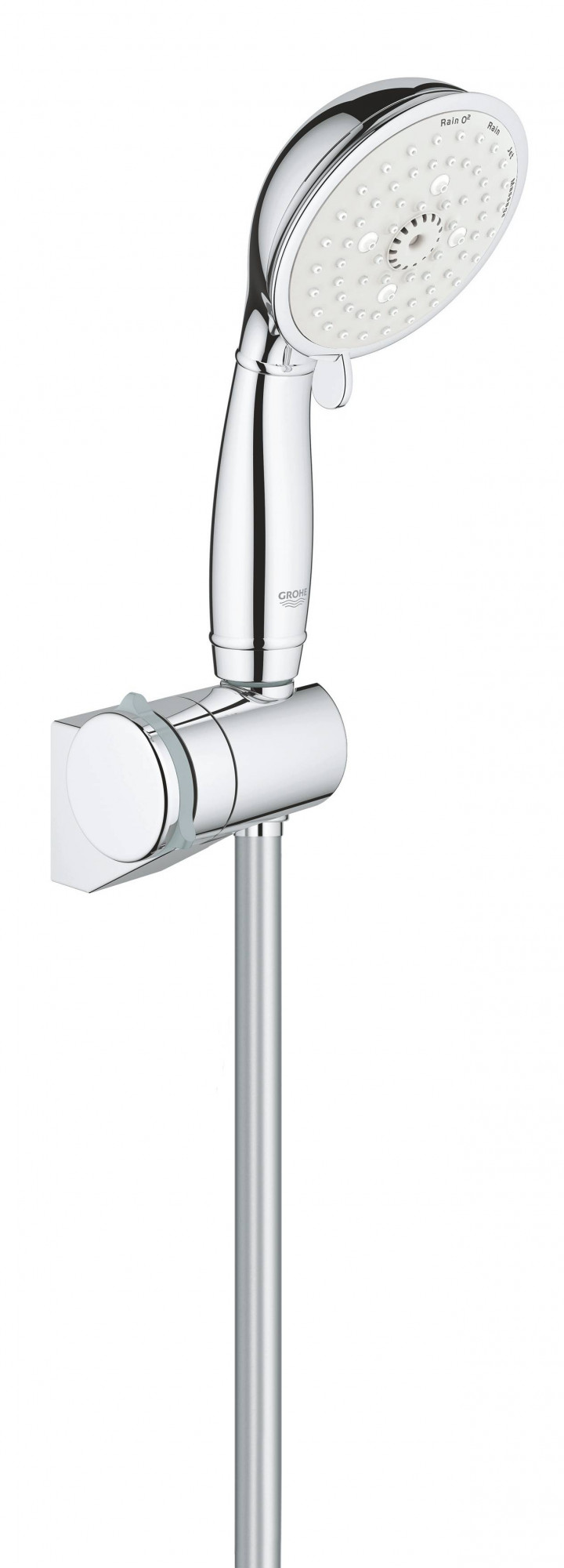 Душевой набор GROHE Tempesta New Rustic IV, регулируемый настенный держатель, 9,5 л/мин, хром (27805001)