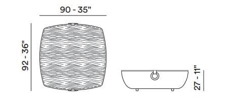 Низкий кожаный журнальный столик с керамической столешницей Max Divani ARCH-00070394 - Вид №2