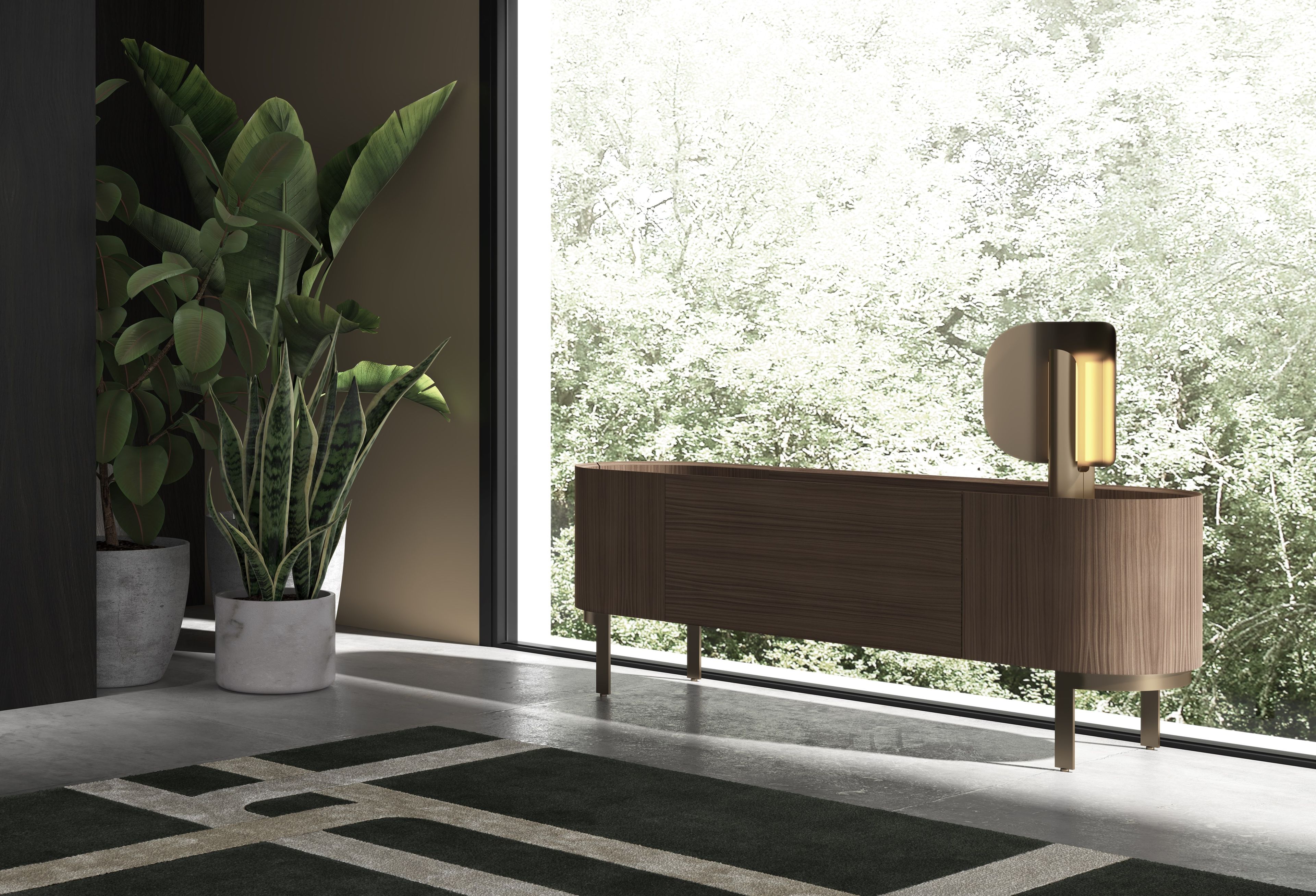 Прямоугольный шерстяной ковер с геометрическим рисунком Punt Stockholm ARCH-00040044 - Вид №2