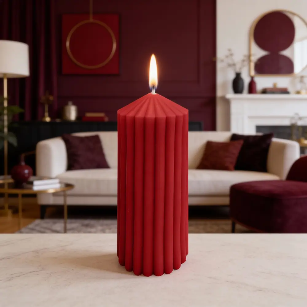 Античная свеча Грани 12 см цвет красный Santreyd STLM-2082024 - Вид №5