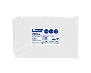 W40P Одноразовые мешки для мусора, 70 x 110 см, вместимость 120 л, 50 шт. в упаковке, ПРОЗРАЧНЫЕ, LDPE Merida