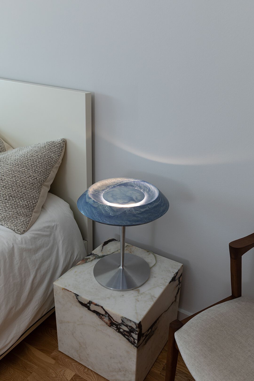 Мраморная светодиодная настольная лампа Maami Home FIORE AZUL ARCH-00046758 - Вид №3