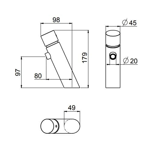 Однорычажный смеситель для раковины с одним отверстием CARIMALI Scull ARCH-00135673 - Вид №2