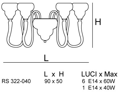 Siru Люстра из муранского стекла Classic Rs 322-040 - Вид №1