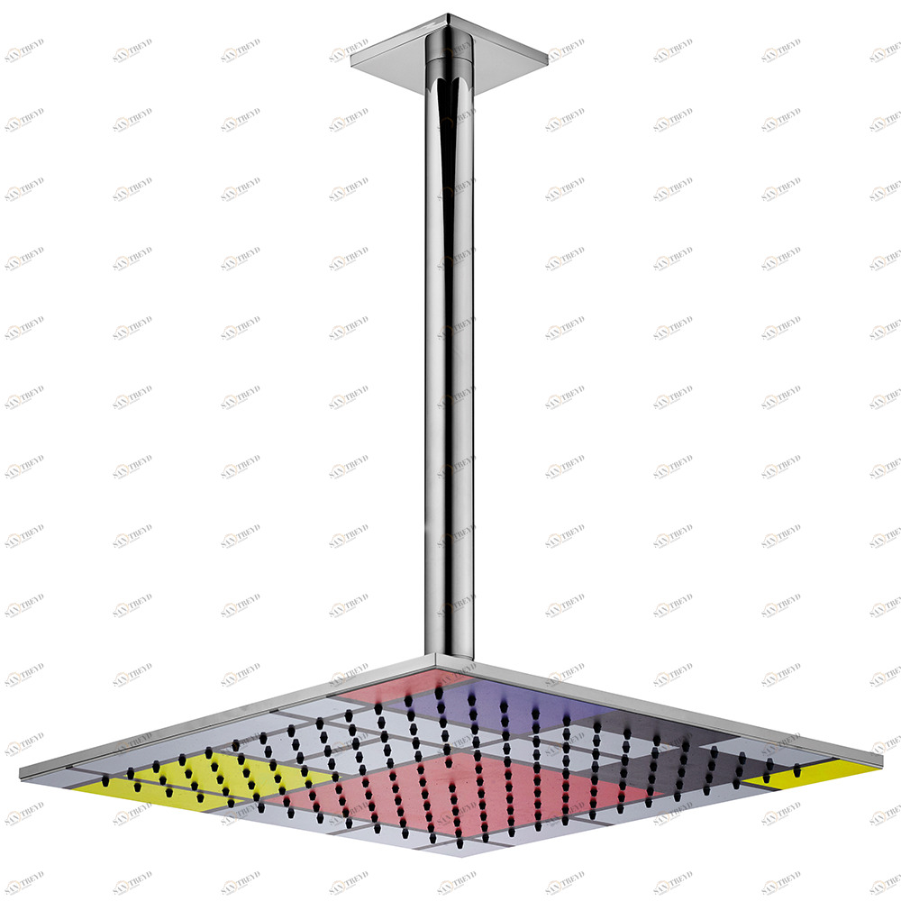 Graffio Квадратная лейка душа 240 × 240 мм с круглым потолочным кронштейном 300 мм, квадратная розетка. MR852 