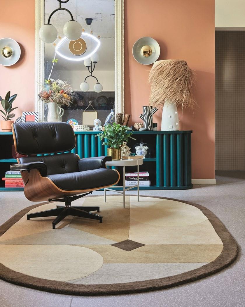 Toulemonde Bochart Овальный шерстяной коврик с геометрическими мотивами Access sun-id-1485617 - Вид №1