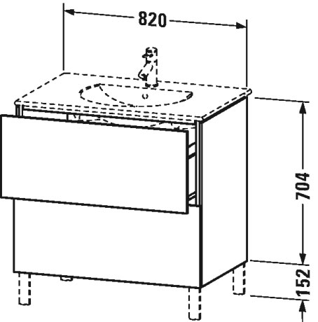 LC660607979 L-Cube Тумбочка напольная Орех натуральный, декор Duravit - Вид №1